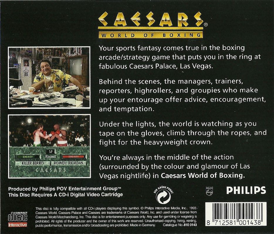 Caesars World of Boxing box art for CD-i